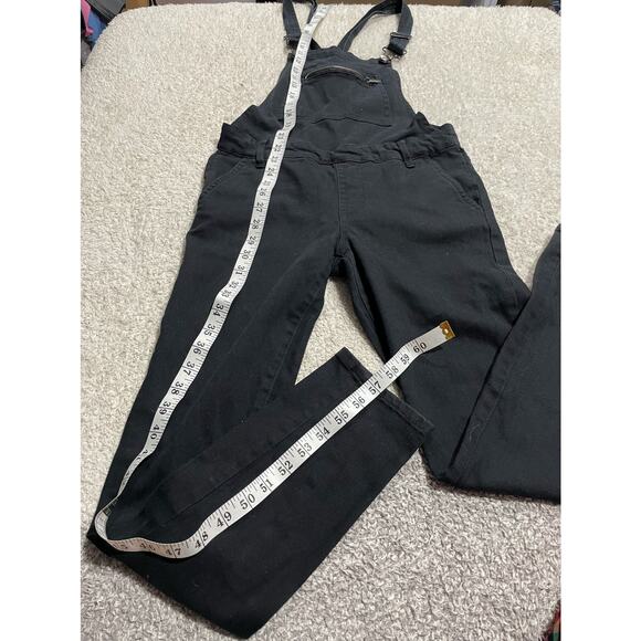 Forever 21 Women's Size 26 Skinny Denim Overalls Black - Picture 5 of 12